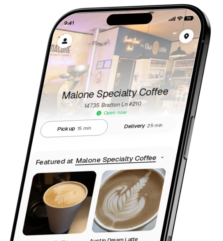 Malone Specialty Coffee app preview