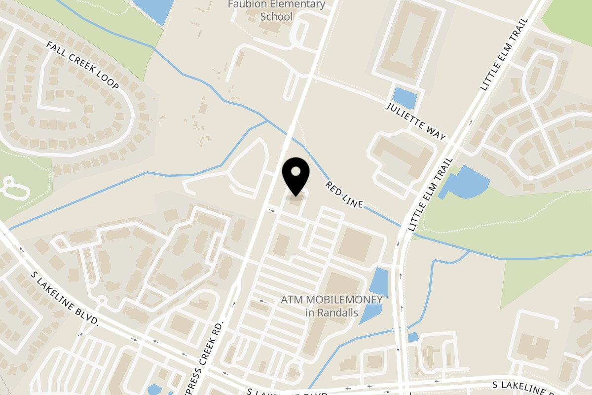 Map showing the location of Malone Specialty Coffee Cedar Park on 1310 Cypress Creek Road #100 in Cedar Park